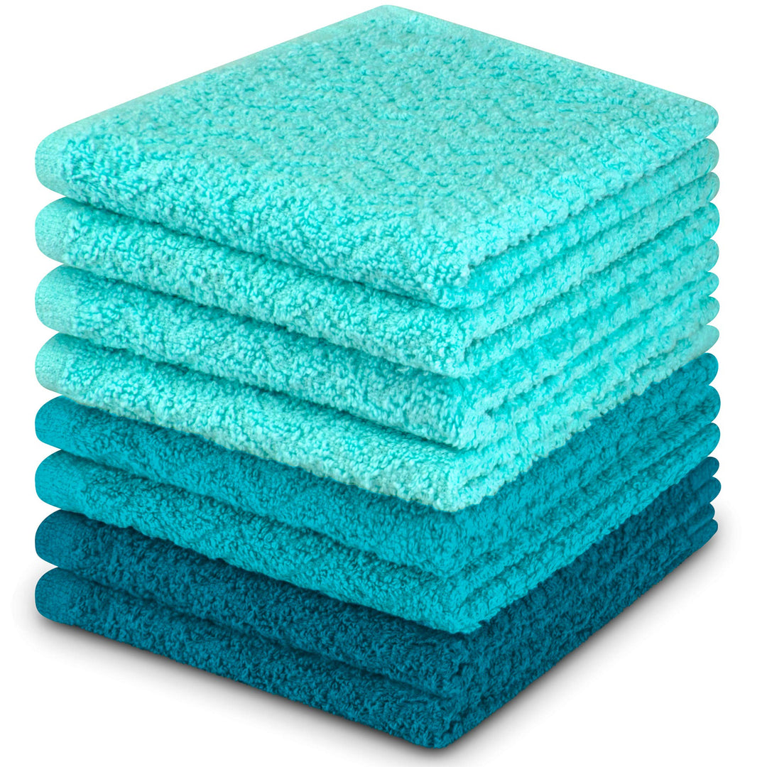 DecorRack 8 Pack Kitchen Dish Towels, 100% Cotton, 12 x