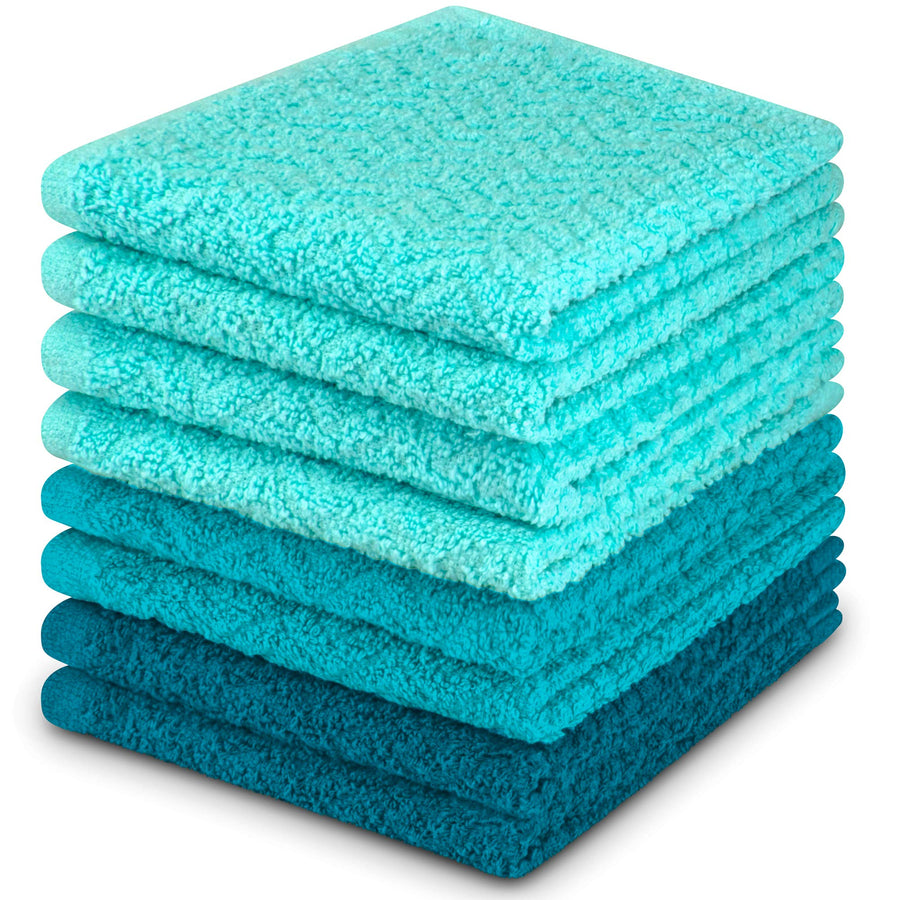 DecorRack 8 Pack Kitchen Dish Towels, 100% Cotton, 12 x