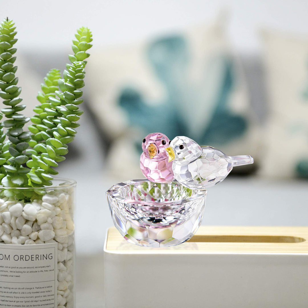 HDCRYSTALGIFTS Crystal Bird Figurine Collectible Art Gl