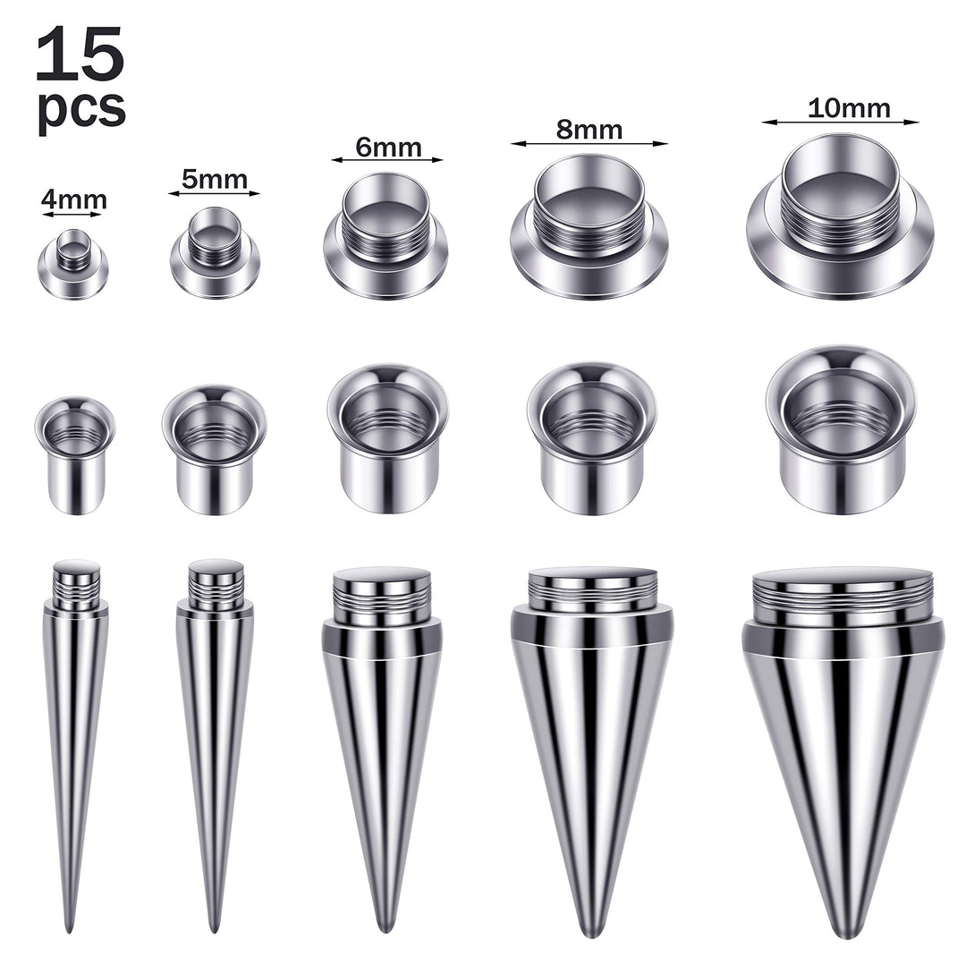 30 Pieces Ear Gauge Stretching Kit Stainless Steel Gauges Kit Screw Fit Taper Plug Tunnel Ear Expander Stretching Set, 6 Gauge to 00 Gauge