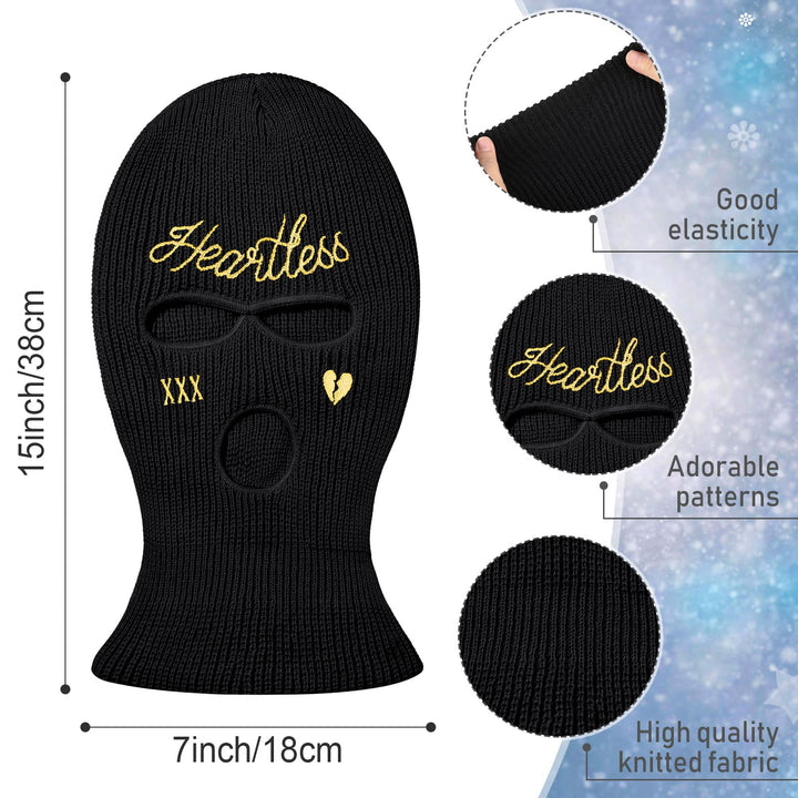 3-hole Knitted Full Face Cover Ski Mask 2 Pcs Balaclava