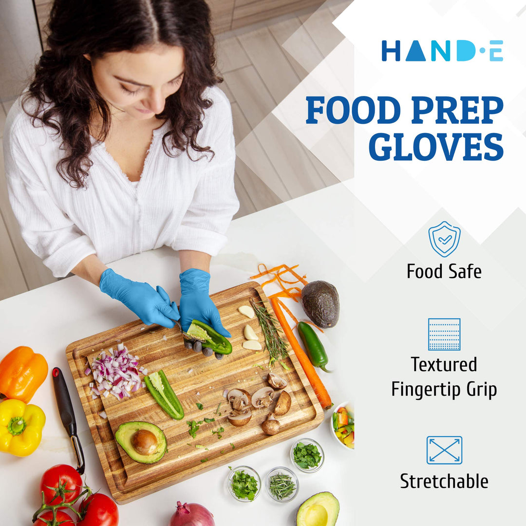 Hand-E Disposable Blue Nitrile Gloves Large - 100 Count