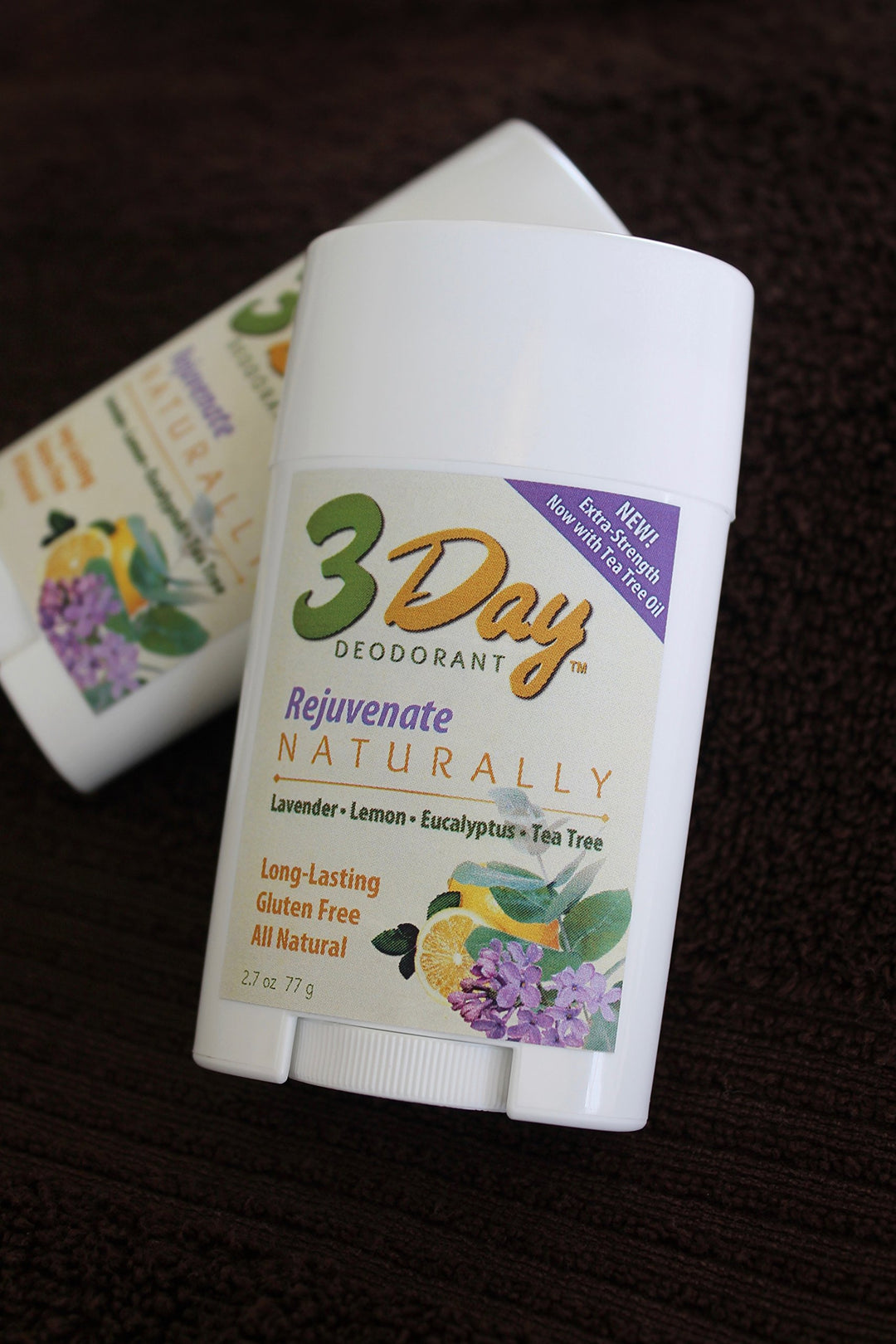 3-Day Natural Deodorant - New Softer Formula - All Natural, Farm Tested (2.5 oz Stick) Gluten Free, Aluminum Free (Rejuvenate)