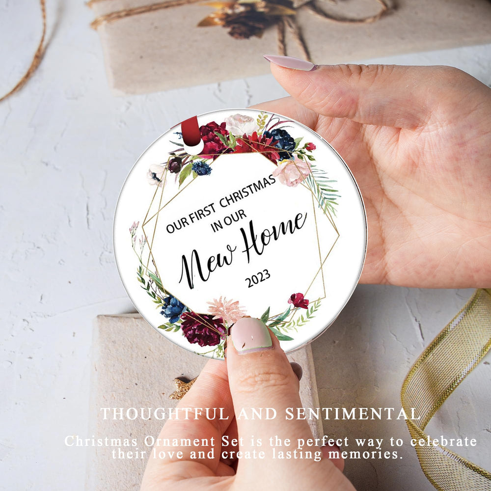 Housewarming Gifts for New Home, New Home Ornaments 2023, New Home Gift Ideas, Couple Married Wedding Decoration 3 Ornament, Housewarming Gifts (Red-New Home 2023)