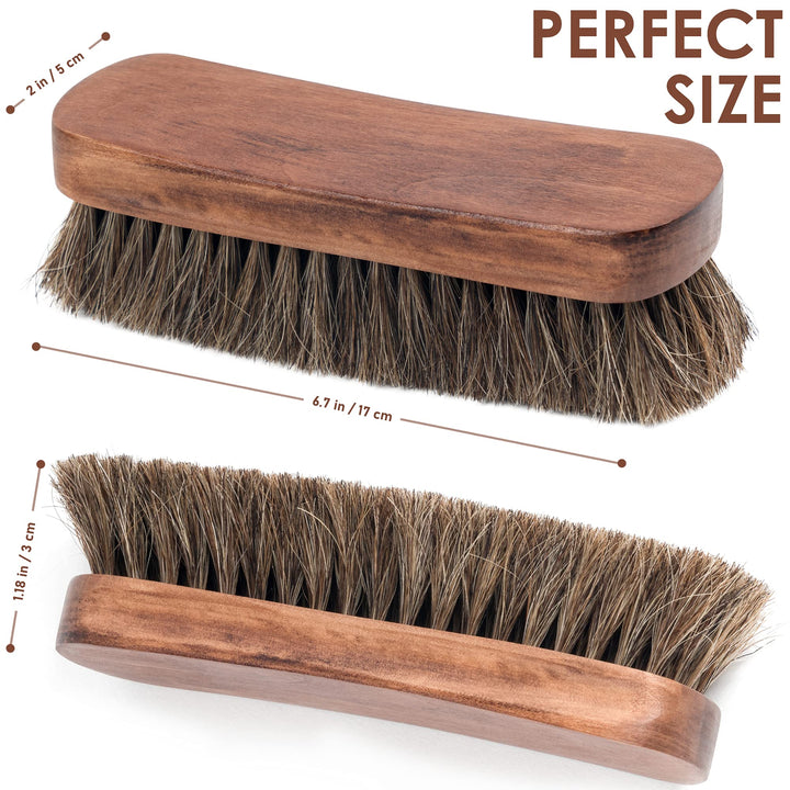 6.7 Horsehair Shoe Shine Brush - 100% Soft Genuine Hors