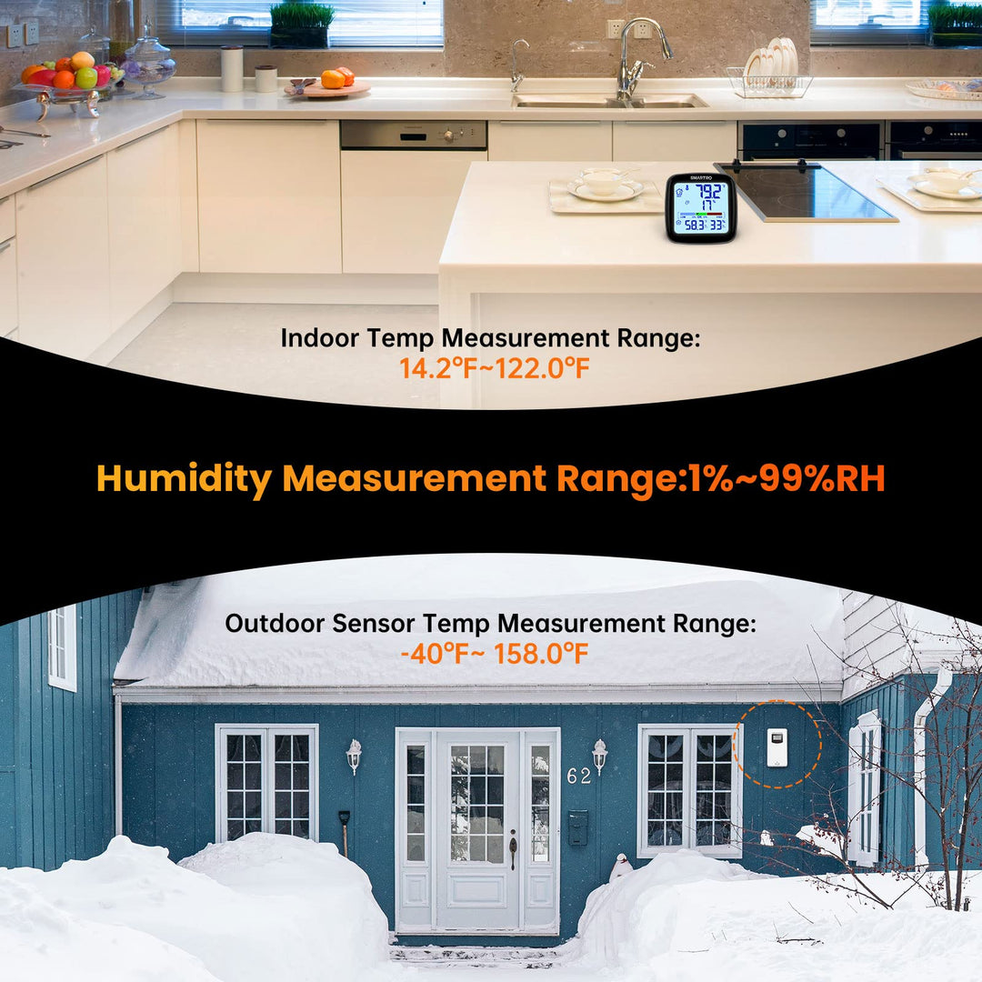 SC92 Professional Indoor Outdoor Thermometer Wireless Digital Hygrometer Room Humidity Gauge Temperature and Humidity Meter &amp; Pro Accuracy Calibration