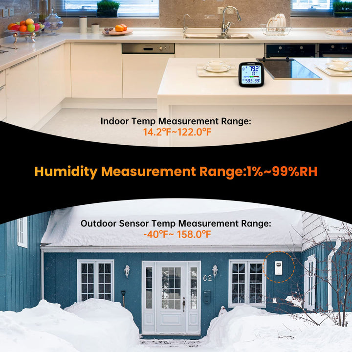SC92 Professional Indoor Outdoor Thermometer Wireless Digital Hygrometer Room Humidity Gauge Temperature and Humidity Meter &amp; Pro Accuracy Calibration