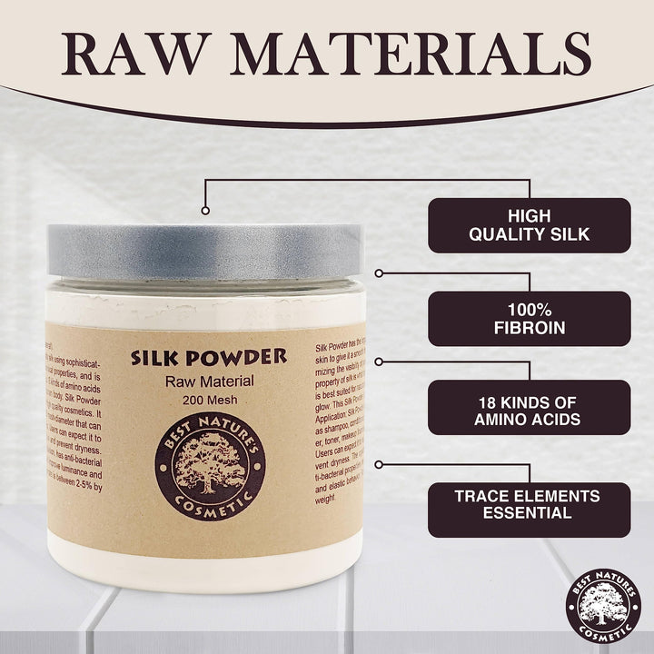 Best Nature&#39;s Silk Powder (8 fl oz | 240ml) - 100% RAW, Clean, Cosmetic Grade - Pure and Organic Silk powder for Face and Hair - Suitable for Use in Soap Making, Shampoo, Makeup, Hair Treatments …