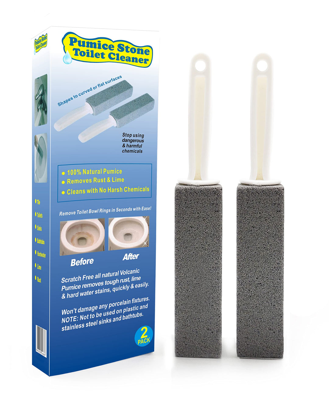Comfun Pumice Stone Toilet Brush for Cleaning Toilet Bo