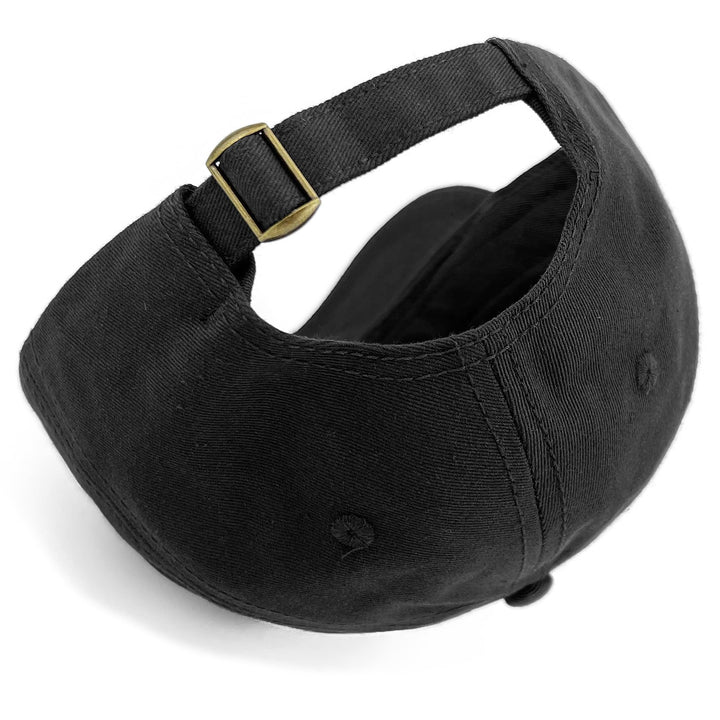 mens Structured Short Bill Plain Brim Trucker Baseball Dad Cap, Black, X-Large