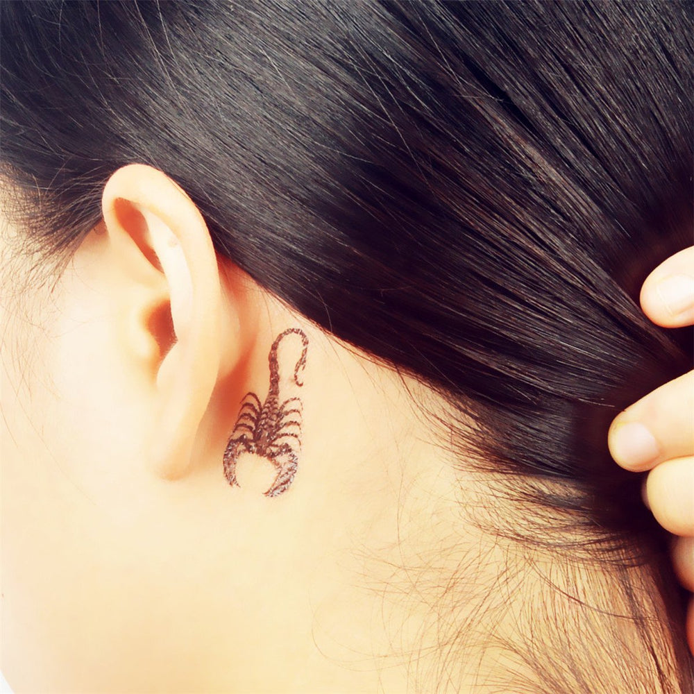 5 Sheets Temporary Tattoo 3D Scorpion for Women Men Lower Back Shoulder Neck Arm