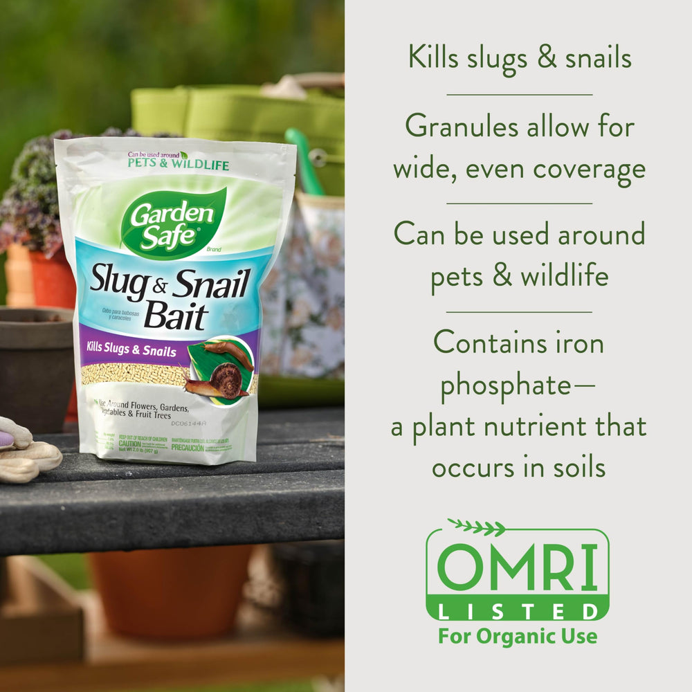 Brand Slug & Snail Bait Granules, 2 Pounds, Slugs & Snails Begin to Die Within 3 to 6 Days, Can Be Used Around Pets & Wildlife, For Lawns, Gardens & Greenhouses, 1 Pack