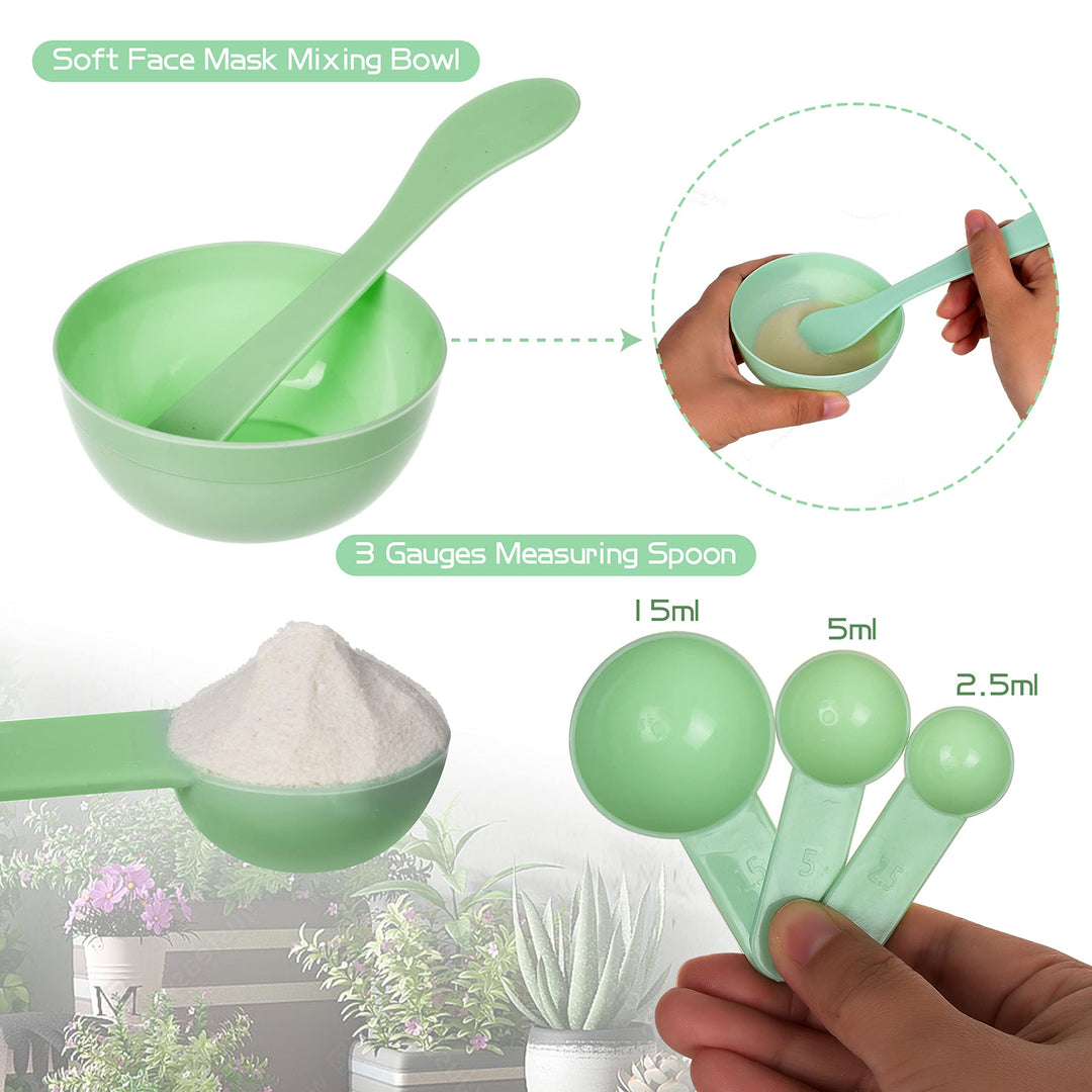 11 Pcs Face Mask Mixing Bowl Set, Premium DIY Facemask Mixing Tool Kit with Facial Mask Bowl Stick Spatula Silicone Brush Spray Bottle Puff Soaking Bottle Gauges