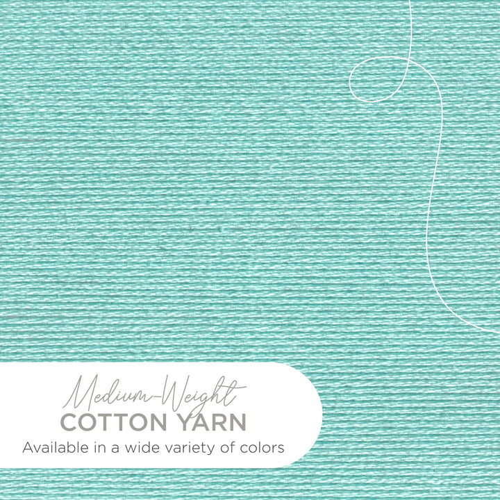 Lion Brand 24/7 Cotton Yarn, Lightweight Yarn for Knitting, Crocheting, and Crafts, Aqua, 1 Pack