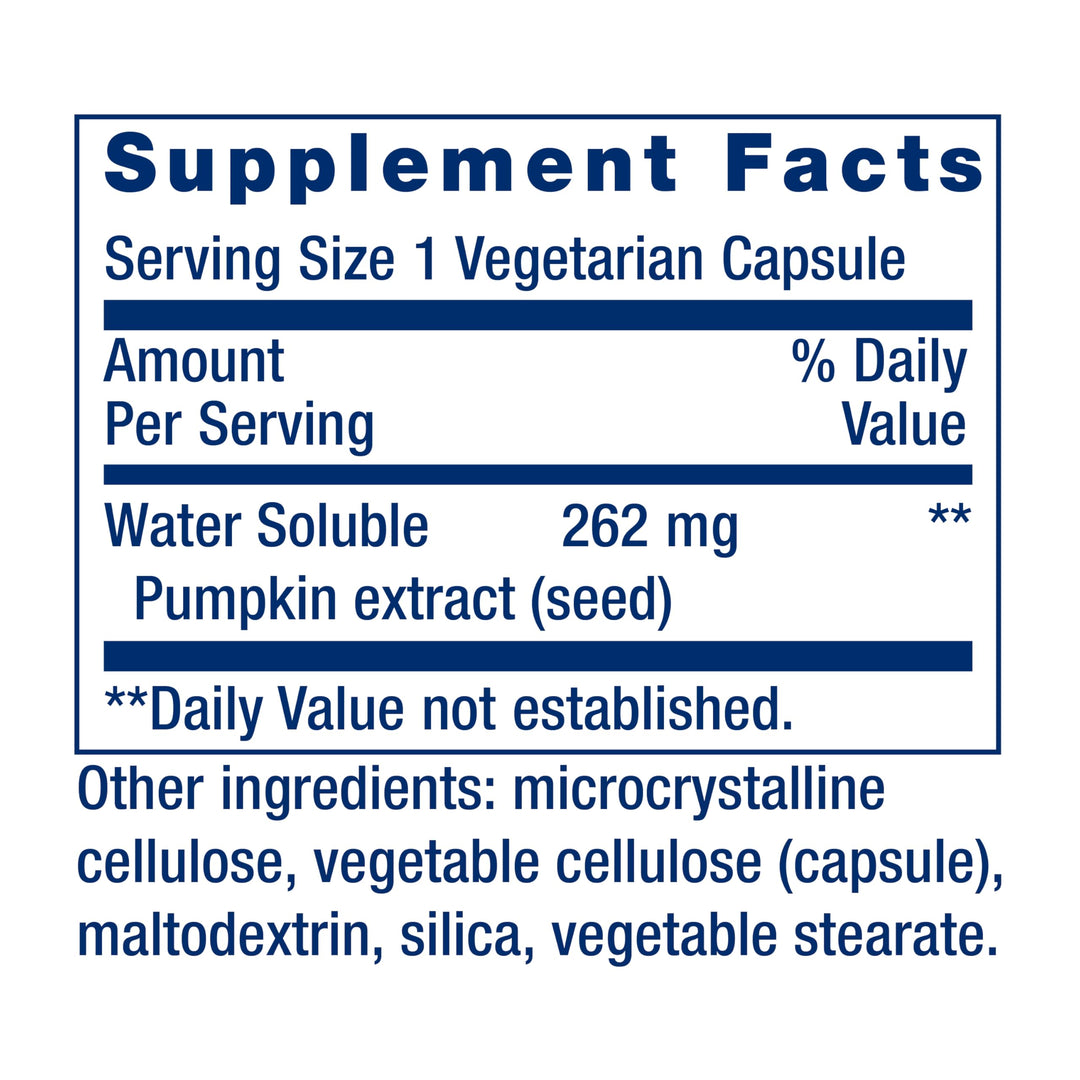 Water-Soluble Pumpkin Seed Extract, Promotes Prostate &amp; Urinary Tract Health, Bladder Health Support, Men, Women, Gluten-Free, Non-GMO, Vegetarian, 60 Capsules