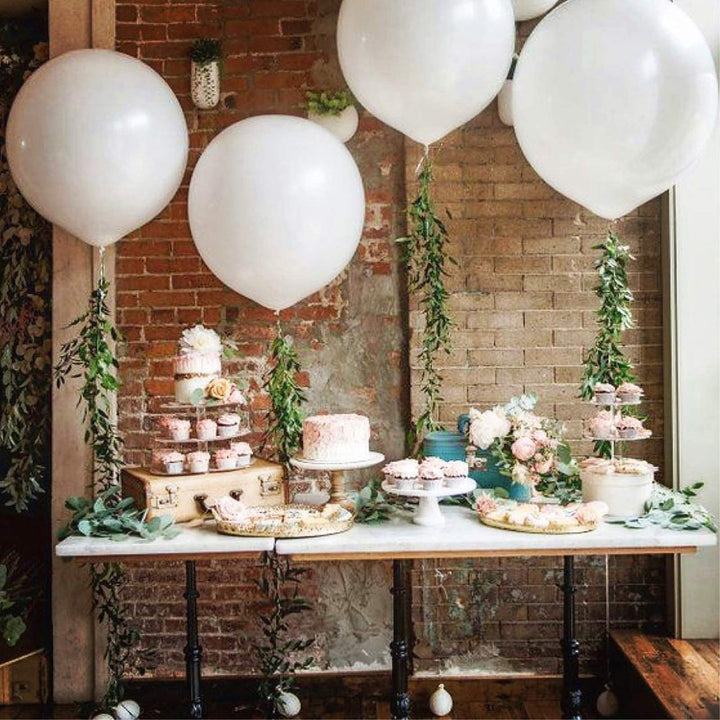 5PCS Giant Balloons White 36 Inch Jumbo Size Latex Balloon Great Decorations for Birthday Wedding Party Baby Shower Carnival Decorations