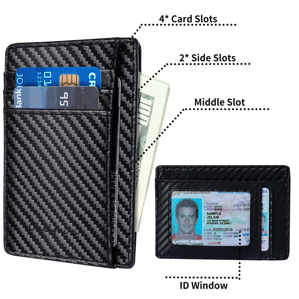 Slim Wallet for Men, Minimalist Front Pocket RFID Blocking Credit Card Holder
