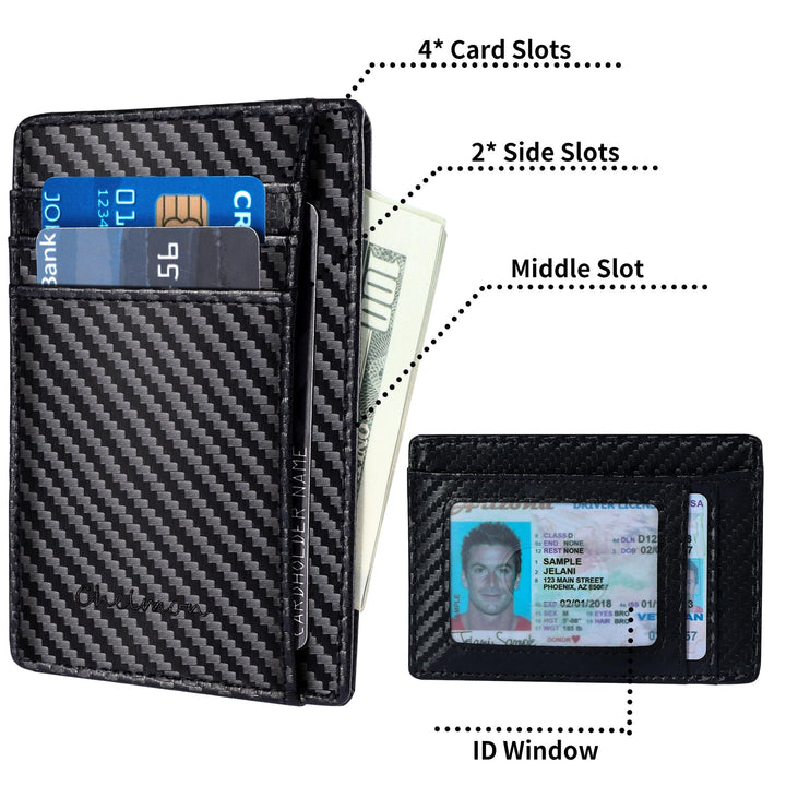 Slim Wallet for Men, Minimalist Front Pocket RFID Blocking Credit Card Holder