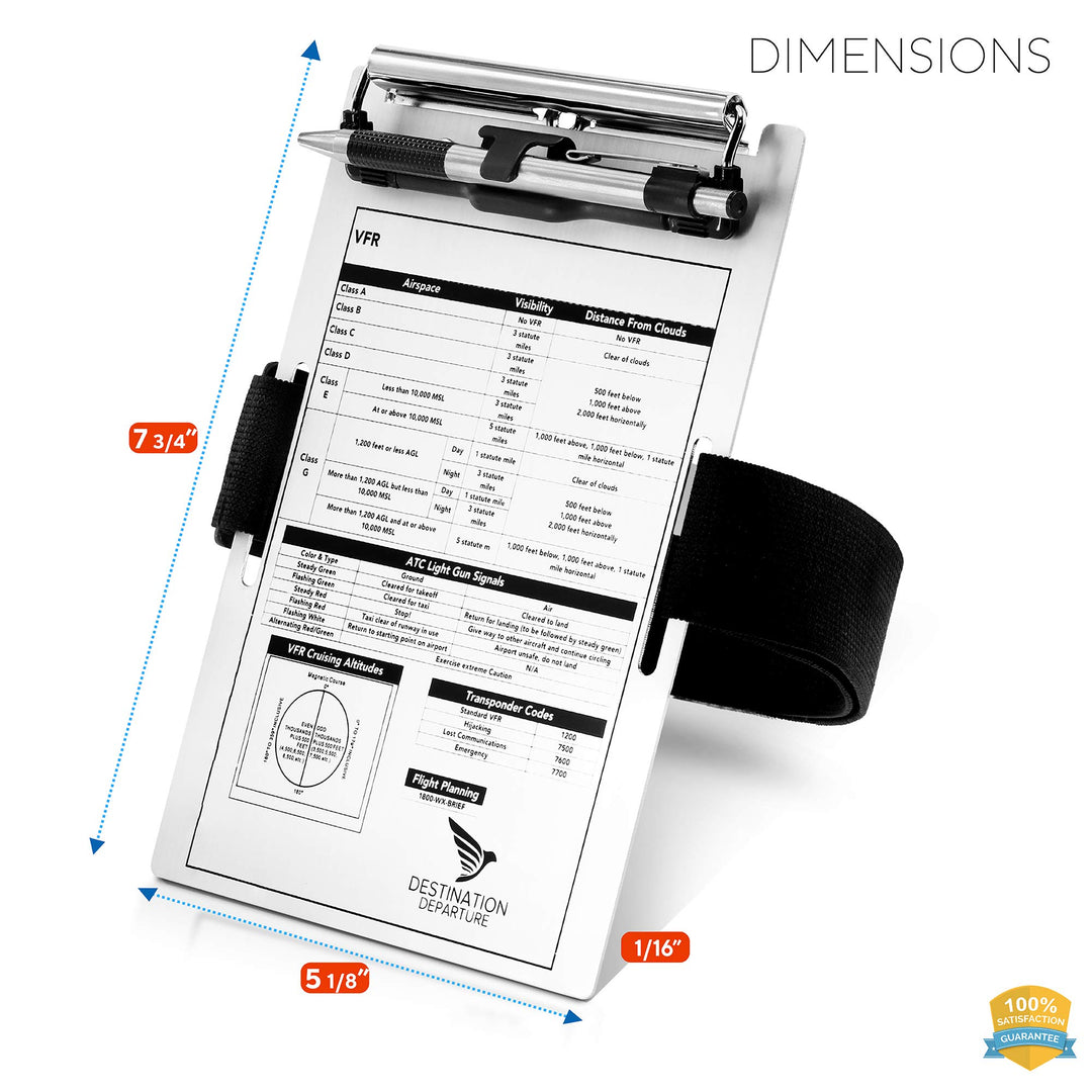 Destination Departure Pilot Kneeboard – Aluminum Pilot 