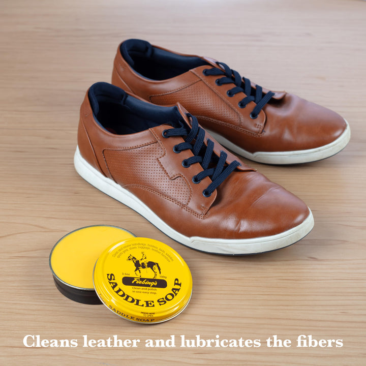 Fiebing&#39;s Yellow Saddle Soap for Leather (3.5 oz Tin) - Leather Cleaner &amp; Conditioner to Soften, Protect &amp; Restore Leathercraft - Leather Soap for Car Seat, Couch, Shoe, Purse, Boot, Bag, &amp; Saddles