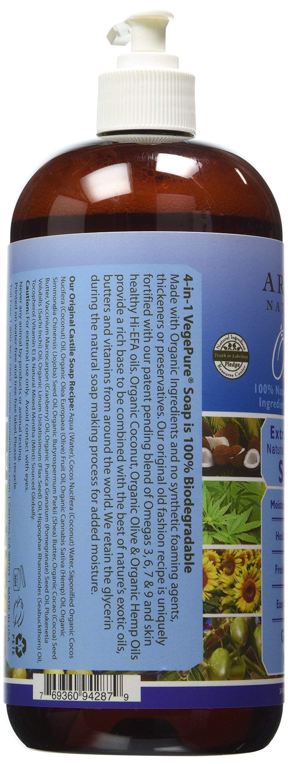 Extraordinary Natural 4-in-1 Castile Liquid Soap, Global Mints, 34 Ounce