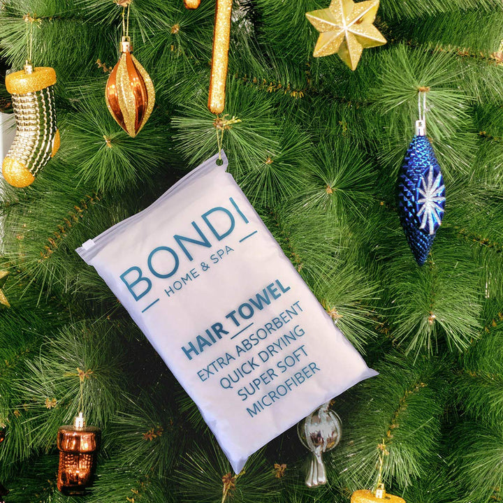 Bondi SPA Microfiber Hair Towel – Perfect Stocking Stuffer for Women - Dries Hair 50% Faster – Anti-Frizz Hair Towel – Super Absorbent &amp; Soft - XL (Rectangle)