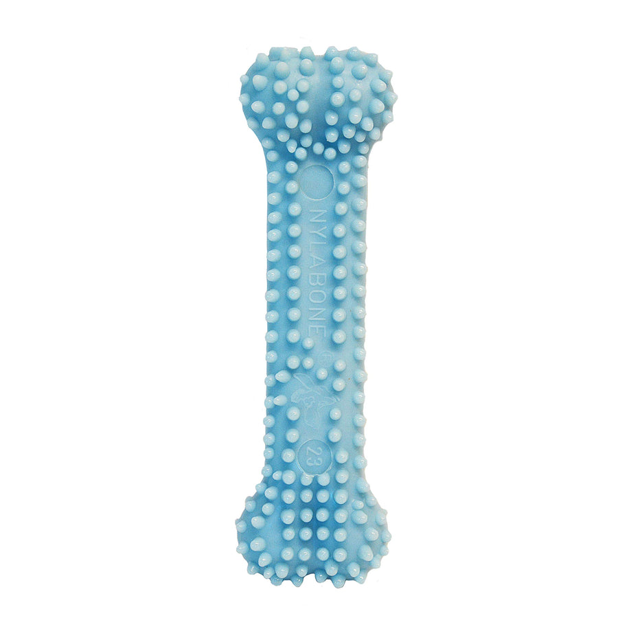 Textured Teething Bone Chew Toy for Puppies, Puppy Chewing Toys, Blue, Chicken Flavor, X-Small - Up to 15 Ibs, 1 Count