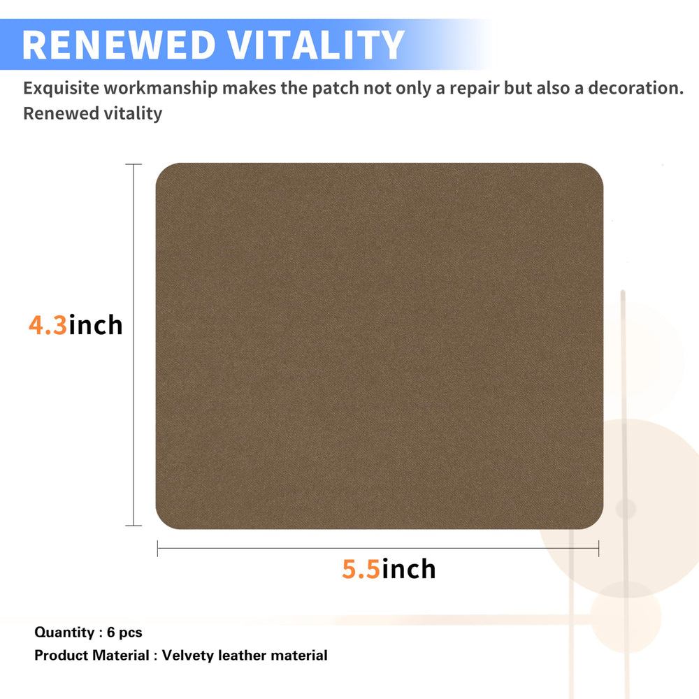 Azobur Sofa Fabric Repair Patch, 6 Piece Microfiber Pat
