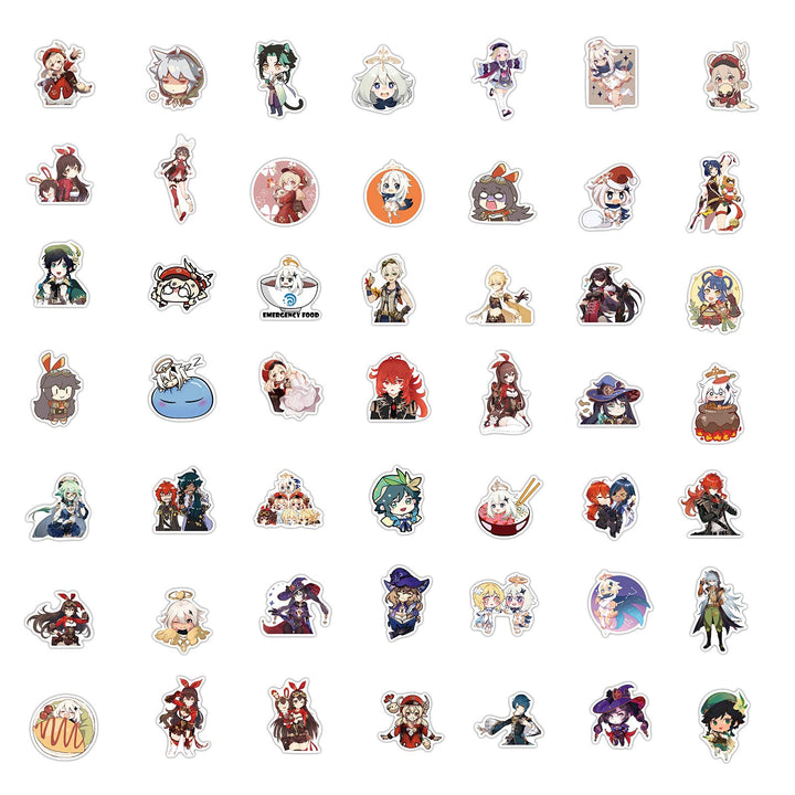 Genshin Impact Stickers 100pcs Video Game Stickers Waterproof Vinyl for Laptop Hydroflask Water Bottle Skateboard Luggage (100, Cute)
