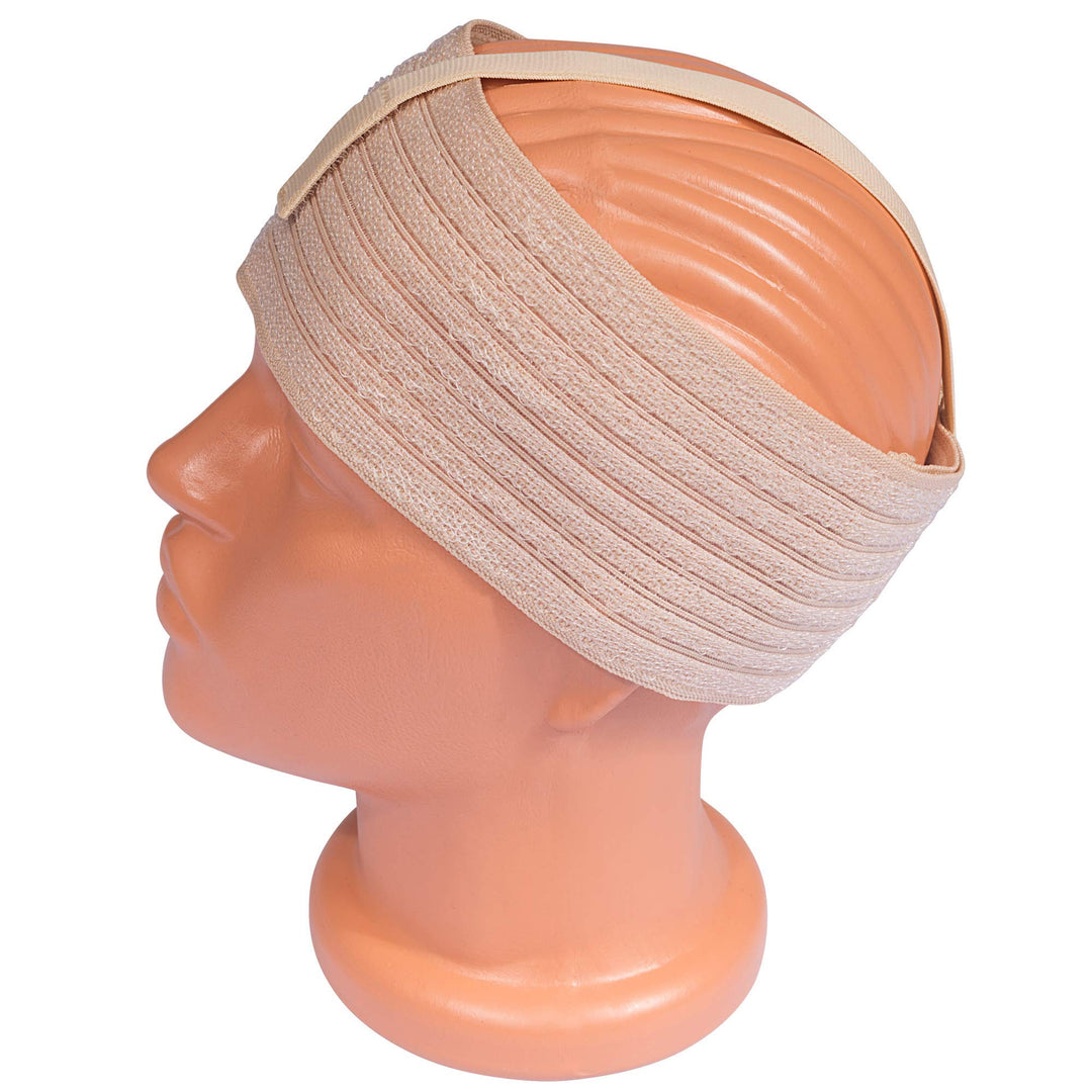 Post Surgical Chin Strap Bandage for Women - Neck and Chin Compression Garment Wrap - Face Slimmer, Jowl Tightening, Chin Lifting (Beige)