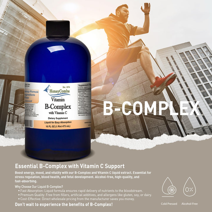 HoneyCombs Vitamin B Complex Drops – Liquid Supplement 