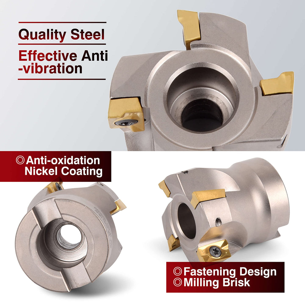 Face Milling Holder CNC Milling Cutter - BT40-FMB22 Shank Face Mill Arbor Mill Cutter BAP400R 50-22-4T with Indexable Insert APMT1604 - (Milling Cutter+10 Inserts+Arbor) Supplied