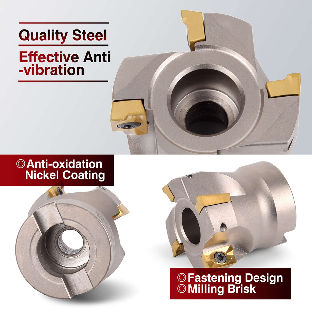 Face Milling Holder CNC Milling Cutter - BT40-FMB22 Shank Face Mill Arbor Mill Cutter BAP400R 50-22-4T with Indexable Insert APMT1604 - (Milling Cutter+10 Inserts+Arbor) Supplied