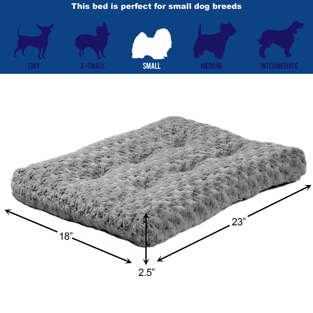 Midwest Homes for Pets Plush Pet Bed 40624-SGB| Ombre Swirl Dog Bed & Cat Bed | Gray 23L x 18W x 1.75H Inches for Small Dog Breeds