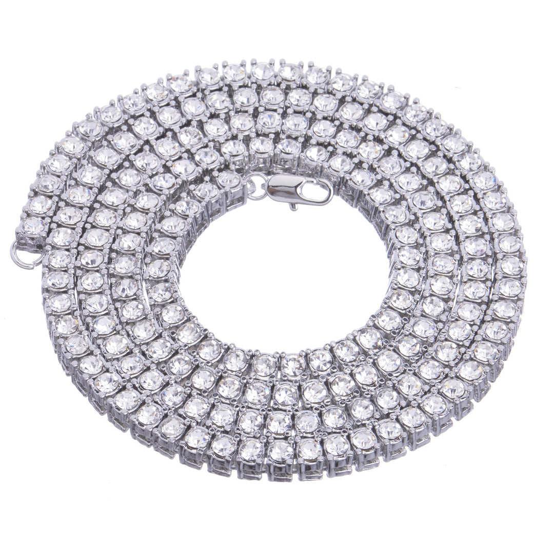 Men&#39;s Fashion Iced Lab Diamond 4 mm 22 Silver P