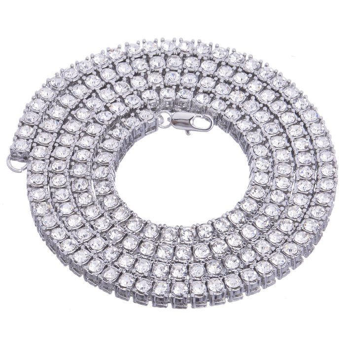 Men&#39;s Fashion Iced Lab Diamond 4 mm 22 Silver P