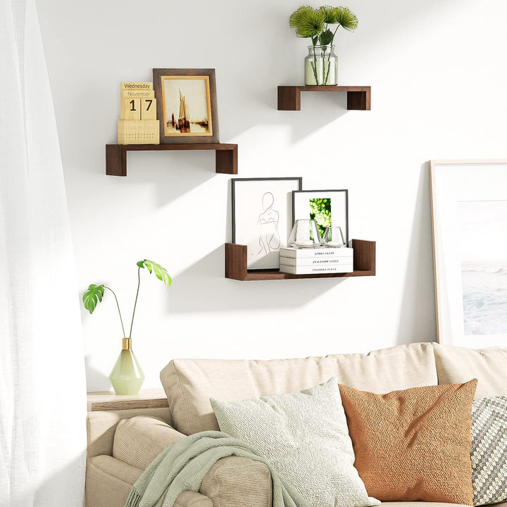 SRIWATANA Floating Shelves Wall Mounted, Solid Wood Wal