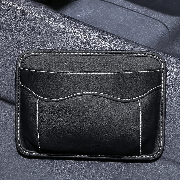 Accmor 2pcs Universal Car Side Pocket Organizer, PU Leather Car Pocket Pouch Cell Phone Sunglasses Holder for Car, Car Seat Gap Filler Accessories Organizer for Car Seat, Door, Window, Console