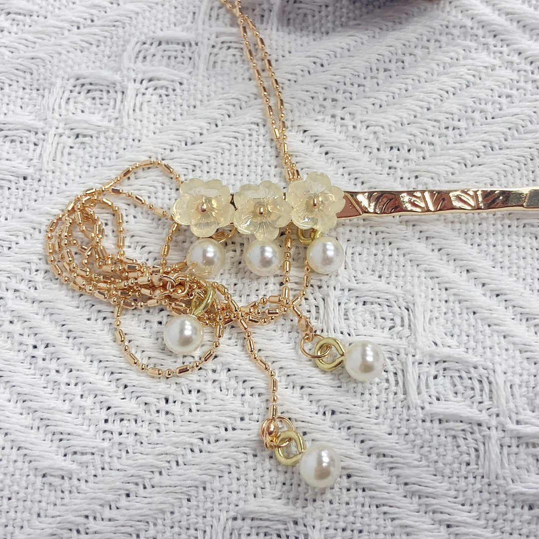 Pearl Tassel Hairpin Hair Chopsticks Vintage Chinese Style Hair Stick Chignon Headwear Wedding Costume Hanfu Cheongsam Hair Making Accessories #5