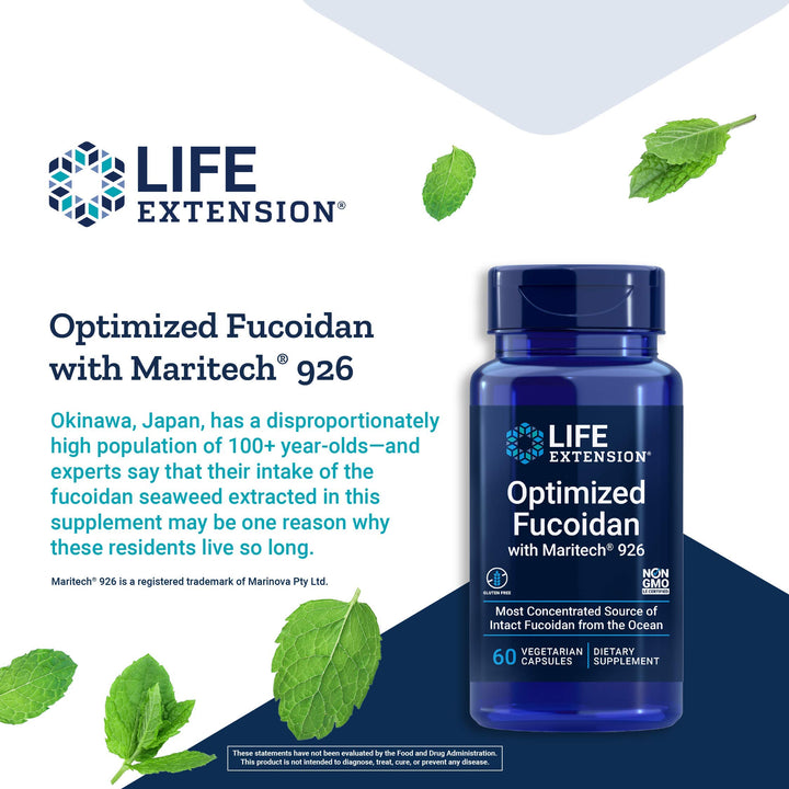 Optimized Fucoidan with Maritech 926 - Fucoidan Supplement - Wild-Harvested Wakame from Ocean Extract for Immune Health Support - Non-GMO, Gluten-Free, Vegetarian - 60 Capsules