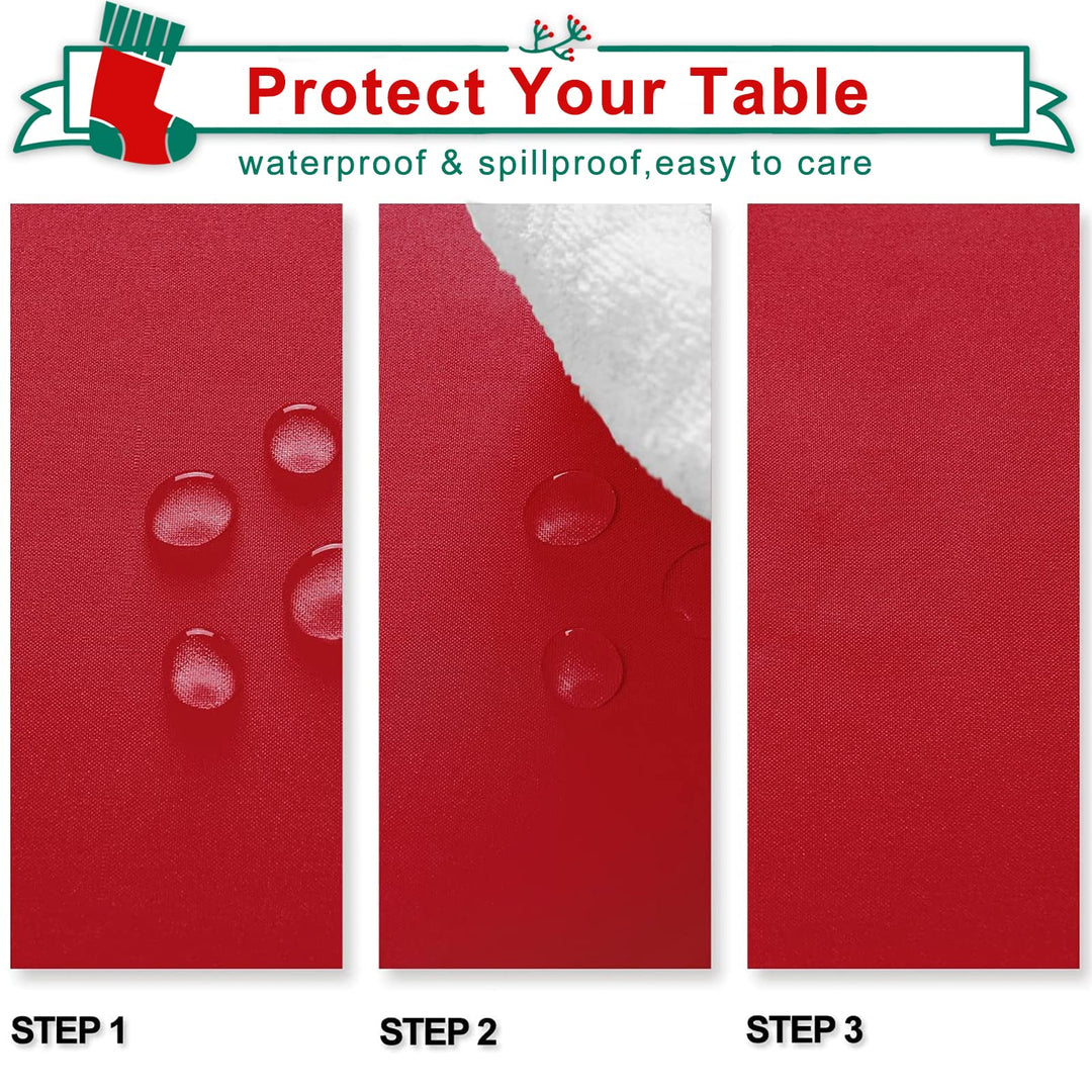 Hiasan Red Tablecloth Rectangle - Wrinkle Resistant and