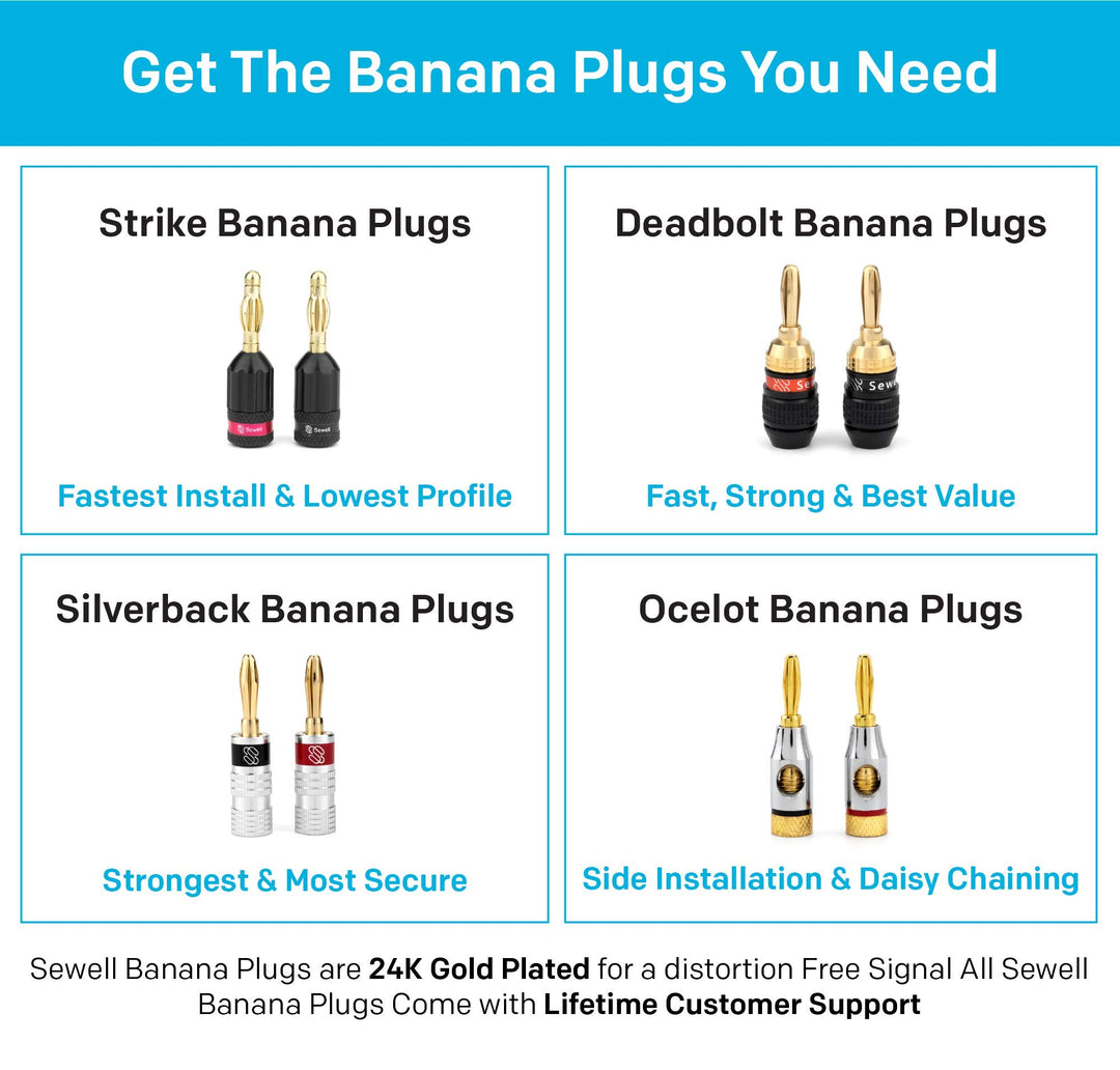 Sewell SW-29863-12 Deadbolt Banana Plugs 12-Pairs by, G