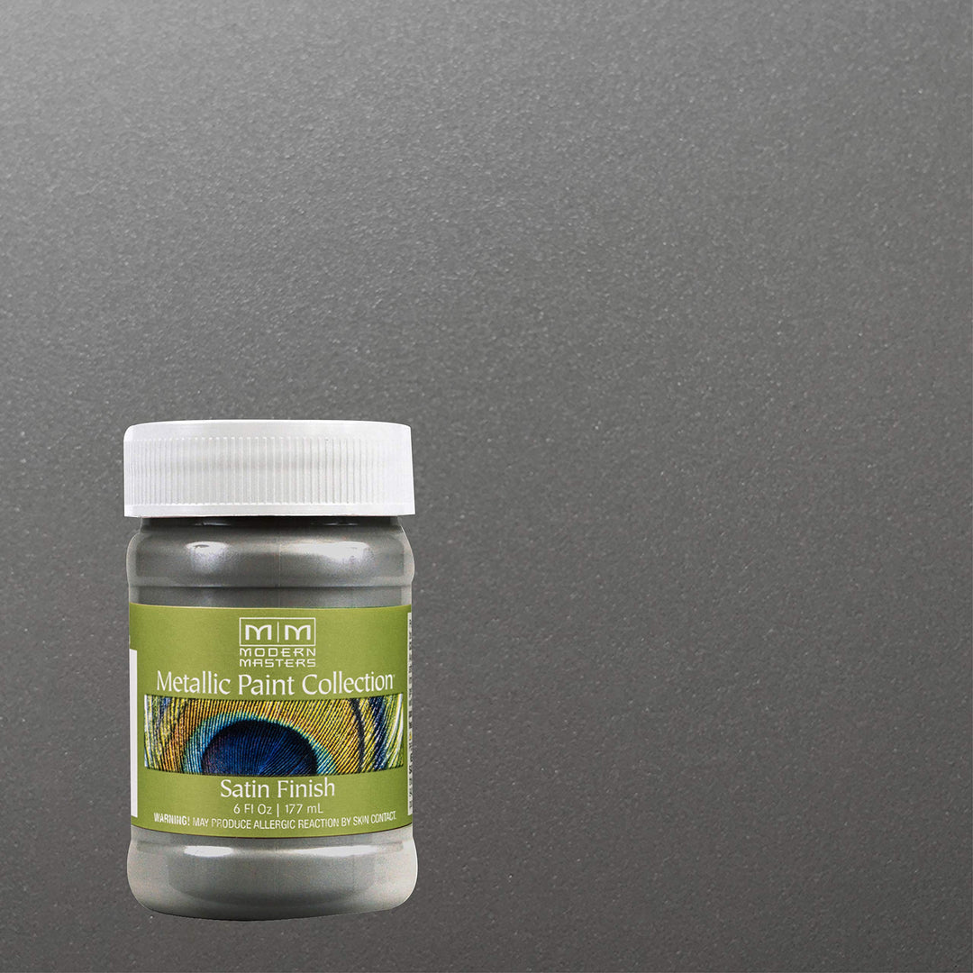 6 oz ME209 Pewter Metallic Paint Collection, Satin Water-Based Decorative Metallic Paint