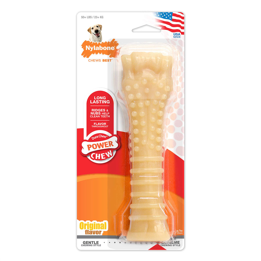 Textured Knuckle Bone Power Chew Toy for Dogs, Durable & Tough Dog Toys for Aggressive Chewers, Original Flavor, X-Large - Over 50 Ibs, 1 Count