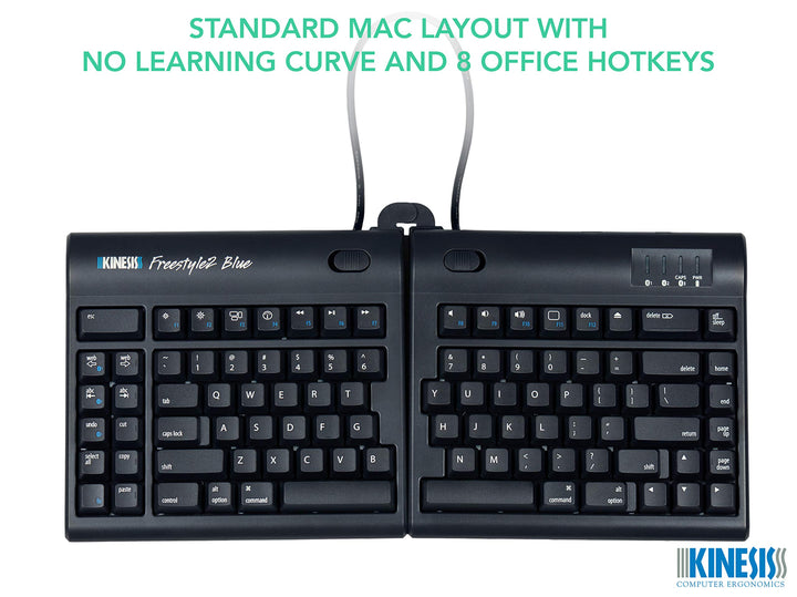 Freestyle2 Blue Wireless Ergonomic Keyboard for Mac (9 Standard Separation), Dark Gray