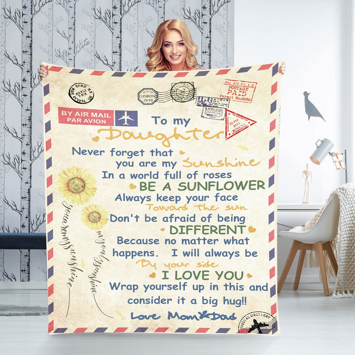 Soft Blanket Gifts for Daughter, Warm Plush Sherpa Blanket for Her Romantic Birthday Gifts for Daughter from Mom Personalized Gifts to My Daughter from Mom and Dad 80x60 Inches, White