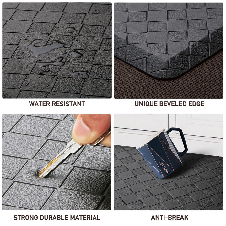Floor Mat Cushioned Anti-Fatigue ,17.3x28,Thick Waterproof Non-Slip Mats and Rugs Heavy Duty Ergonomic Comfort Rug for Kitchen,Floor,Office,Sink,Laundry,Black