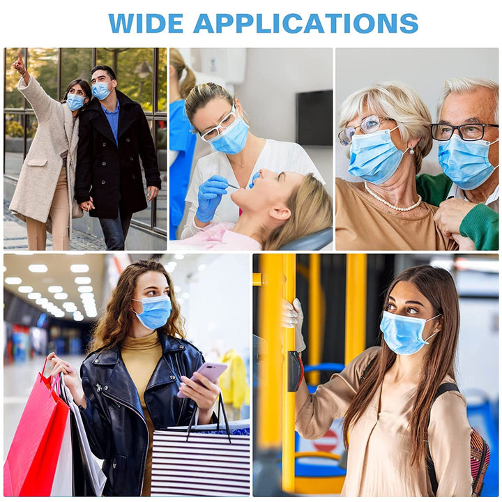 50 PCS Disposable 3-Ply Safety Face Mask for Personal Health