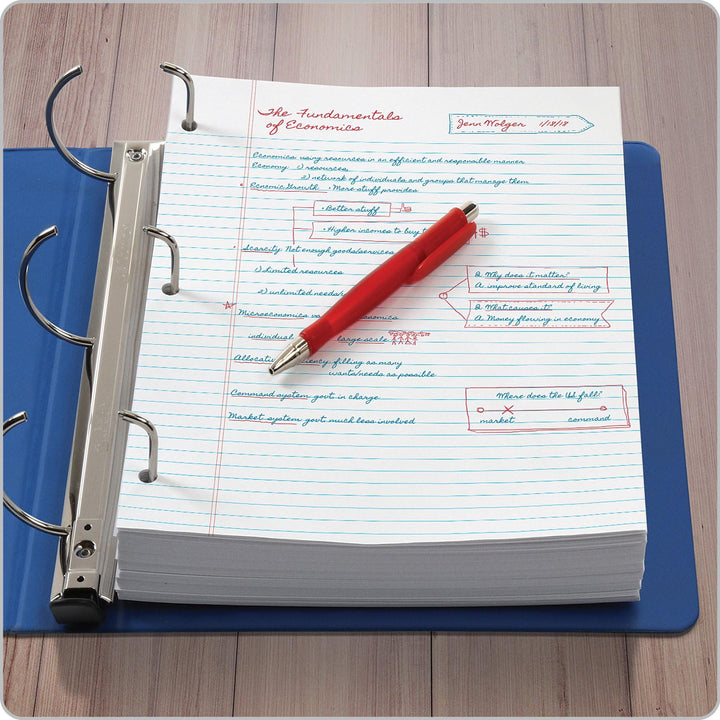 Filler Paper, 8-1/2 x 11, College Rule, 3-Hole Punched, Loose-Leaf Paper for 3-Ring Binders, 500 Sheets Per Pack (62349),White