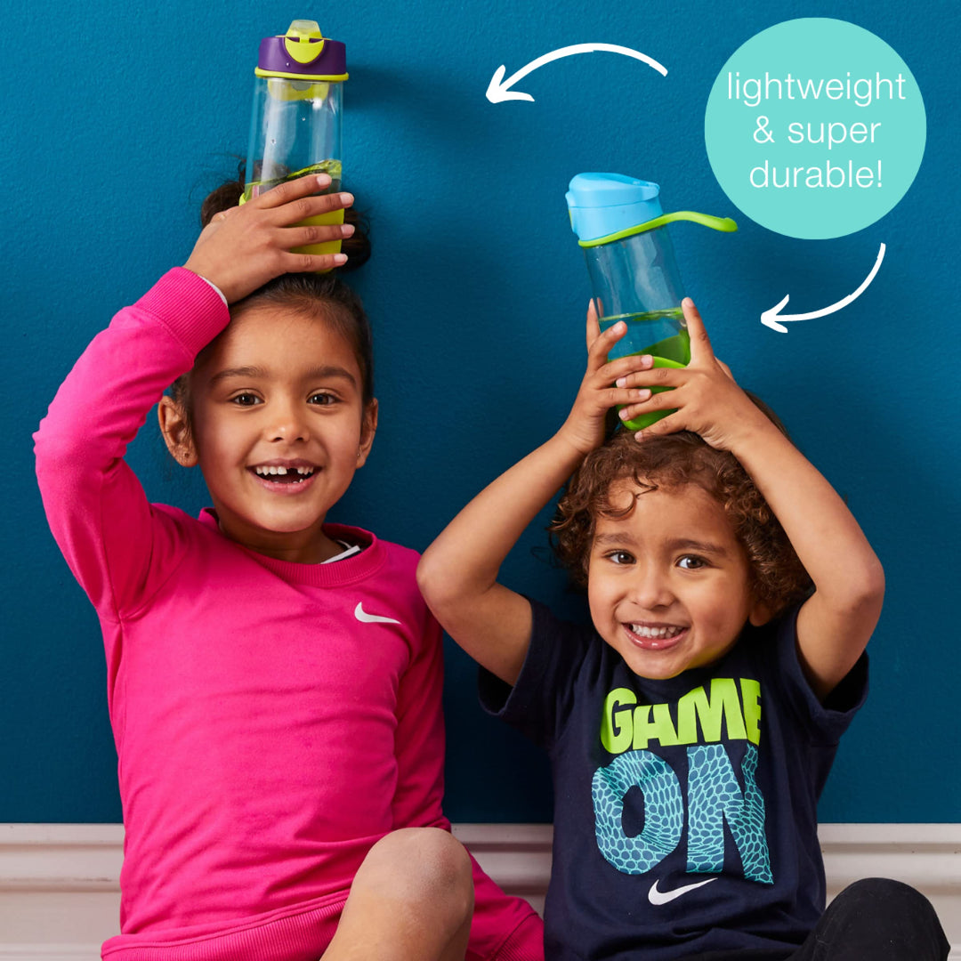 b.box 15oz Sport Spout Bottle: Kids Water Bottle with Durable Tritan. Silicone Spout with Flip Top Lid, Leak Proof, Spill Proof, BPA Free (Indigo Rose, 15 oz)